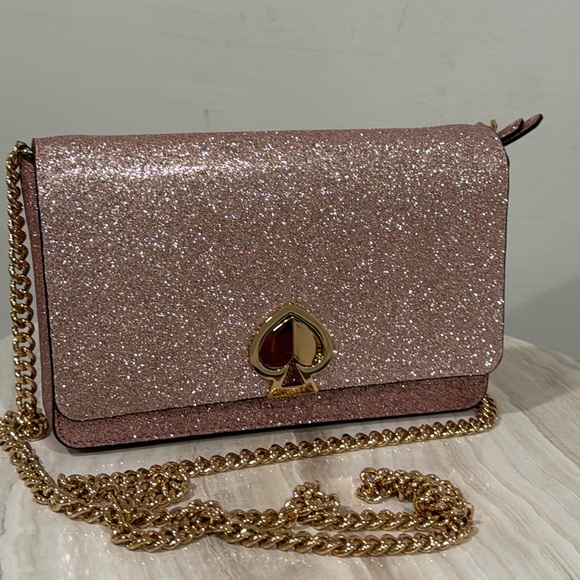 Kate Spade Bag Nicola Shimmer Sparkle Twistlock Crossbody/Shoulder Bag EUC Rare - Picture 4 of 17